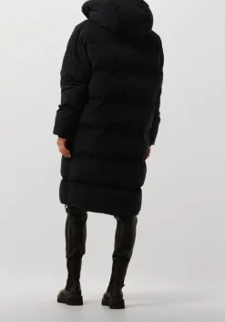 DAMES BLONDE08 e gewatteerde jas lang doorgestikte jas