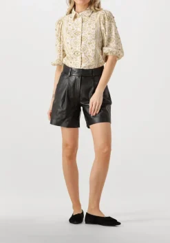 DAMES CO'COUTURE e korte broek phoebecc leather pleat shorts