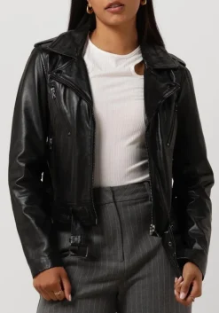 DAMES IBANA e leren jas moss