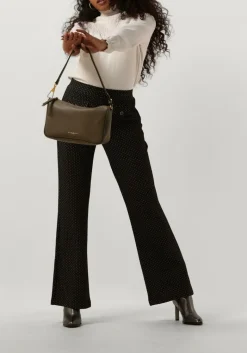 DAMES SUMMUM e flared broek flared pants mini pattern jacquard