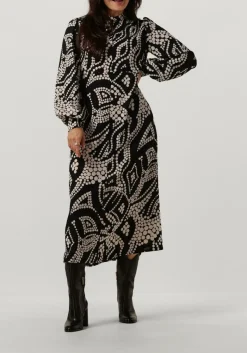 DAMES SUMMUM e midi jurk dress irregular dots hammered