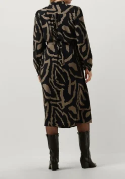 DAMES SUMMUM e midi jurk dress abstract leaves