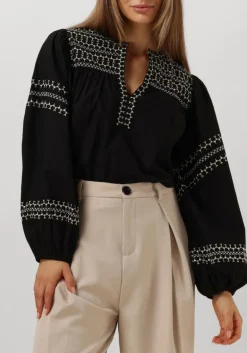 DAMES SUMMUM e top top embroidered cotton poplin