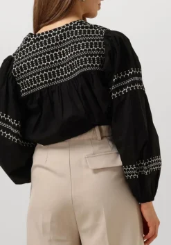 DAMES SUMMUM e top top embroidered cotton poplin