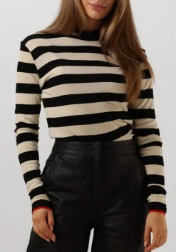 DAMES SUMMUM e tops & t-shirts turtle neck top sheer jersey stripe