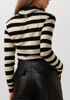 DAMES SUMMUM e tops & t-shirts turtle neck top sheer jersey stripe