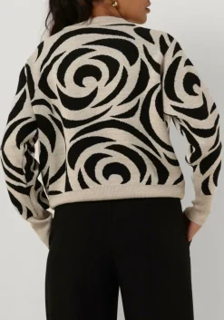 DAMES SUMMUM e trui mock neck sweater big rose jacquard knit