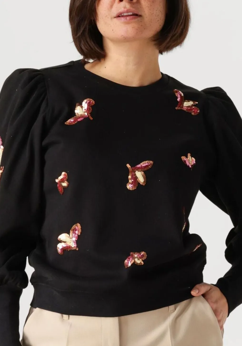 DAMES SUMMUM e trui puff sleeve embellished sweater