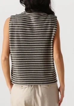 DAMES SUMMUM e t-shirt sleeveless top knitted stripe coated