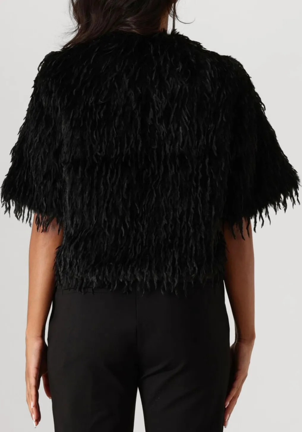 DAMES SUMMUM e vest shortsleeve jacket faux feather fur