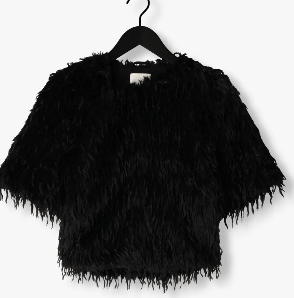DAMES SUMMUM e vest shortsleeve jacket faux feather fur